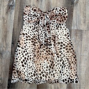 2B Bebe Small Leopard Strapless Mini Dress